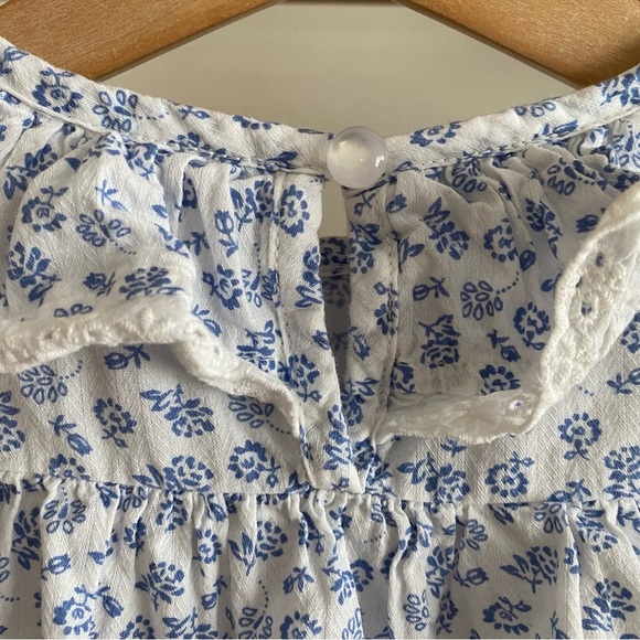 Frances Rose White Blue Floral Ruffle Collar Mary Margaret Dress 2t - Picture 12 of 16